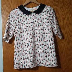 Modcloth Eiffel Tower Blouse